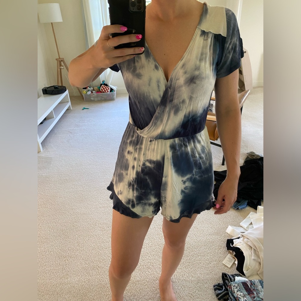 Blue Tie Dye Romper